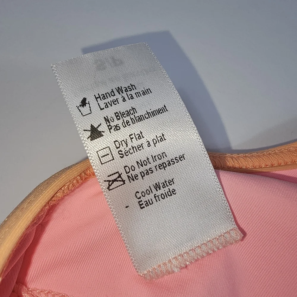 L*Space Pamela Bikini Top S Neon Pink Orange Racerback Bralette Swim NWOT